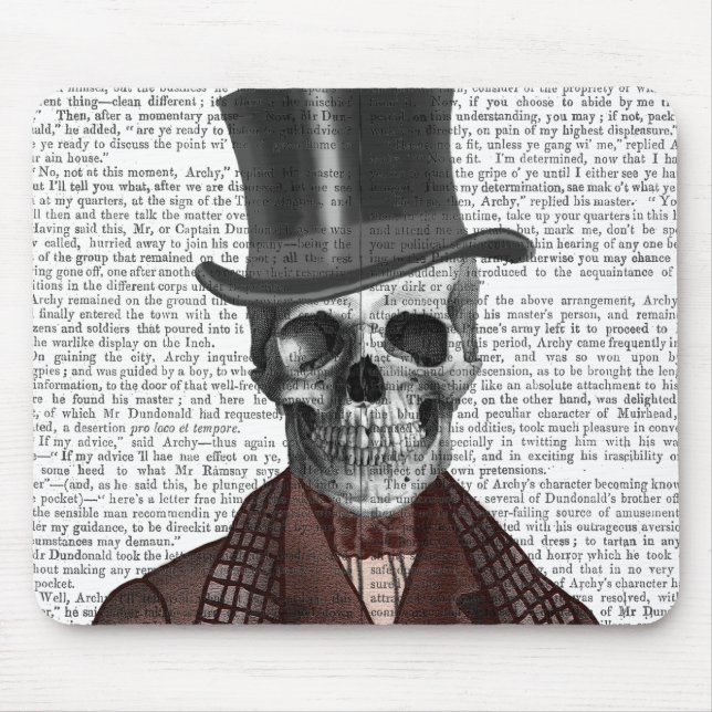 Skeleton Gentleman and Top hat Mouse Pad (Front)