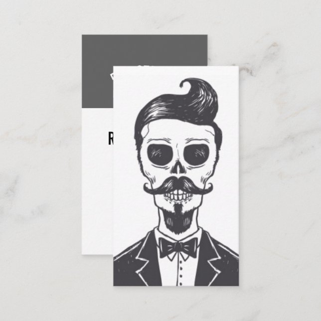 Skeleton Gentleman Barber Business Card (Front/Back)