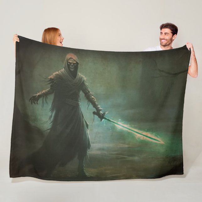 SKELETON GHOST FLEECE BLANKET (In Situ)