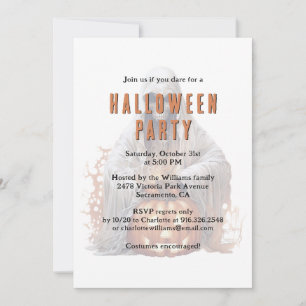 Skeleton Ghost Jack-O-Lantern Halloween Party Invitation