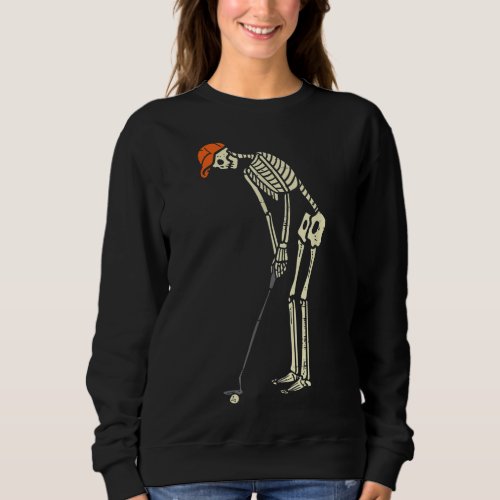 Skeleton Golf Funny Halloween Golfing Sports Golfe Sweatshirt