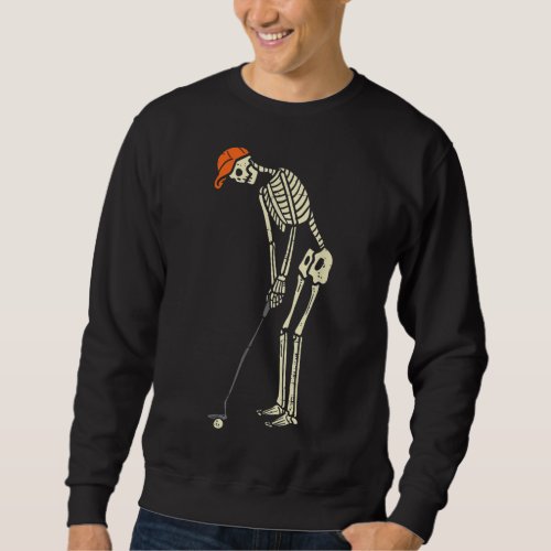 Skeleton Golf Funny Halloween Golfing Sports Golfe Sweatshirt
