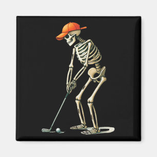 Skeleton Golf Halloween Golfer Golf Player Funny M Magnet