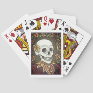 SKELETON, GOTH GENTLEMAN SKULL, DEAD LEAF SOCIETY POKER CARDS