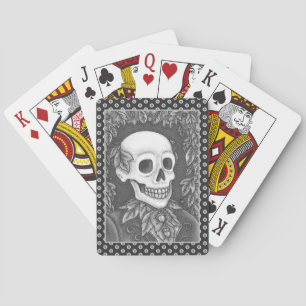SKELETON, GOTH GENTLEMAN SKULL, DEAD LEAF SOCIETY POKER CARDS
