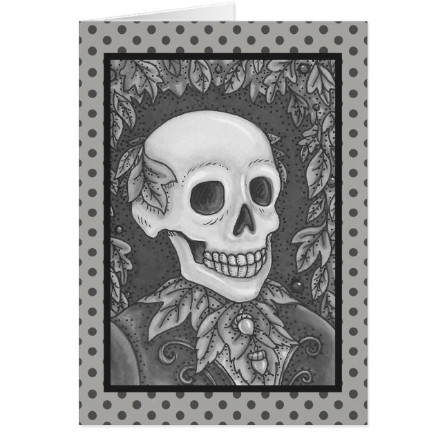 SKELETON GOTH GENTLEMAN SKULL GREETING CARD Blank (Front)