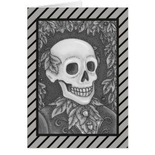 SKELETON GOTH GENTLEMAN SKULL GREETING CARD Blank
