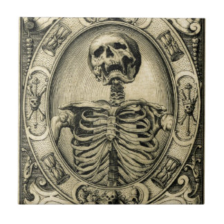 Skeleton, Goth, Medieval Ceramic Tile