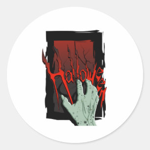 Skeleton Goth Style Black skull Classic Round Sticker