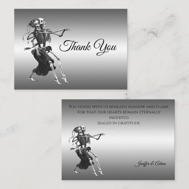 Skeleton Gothic AlternativeHalloween wedding Note Card (Front/Back)