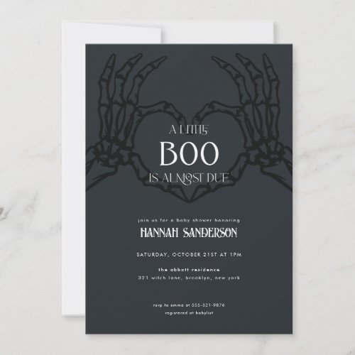 Skeleton Gothic Halloween Baby Shower Invitation