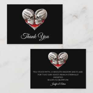 Skeleton Gothic Halloween wedding thank you Note Card