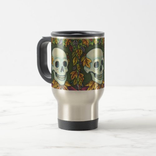 SKELETON GOTHIC SKULL SKELLY TRAVEL COMMUTER MUG