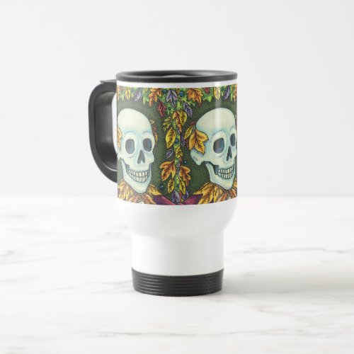 SKELETON GOTHIC SKULL SKELLY TRAVEL COMMUTER MUG