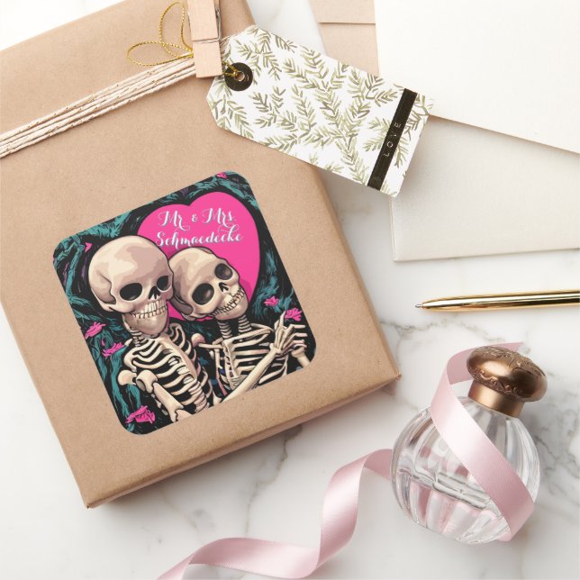 Skeleton Gothic Wedding Stickers Party Favors Fun  (Gifting)