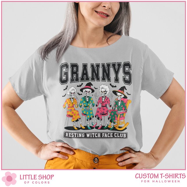 Skeleton Grannys Resting Witch Face Club Halloween T-Shirt (Creator Uploaded)