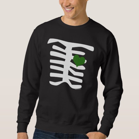 Skeleton Green Heart Sweatshirt