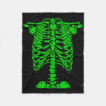 Skeleton Green Rib Cage Bone Costume Halloween Gra Fleece Blanket