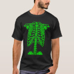 Skeleton Green Rib Cage Bone Costume Halloween Gra T-Shirt
