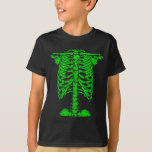 Skeleton Green Rib Cage Bone Costume Halloween Gra T-Shirt