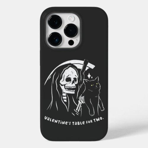 Skeleton Grim Reaper Holding Cat Funny Cat Lover Case_Mate iPhone 14 Pro Case