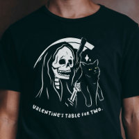 Skeleton Grim Reaper Holding Cat Funny Cat Lover T-Shirt