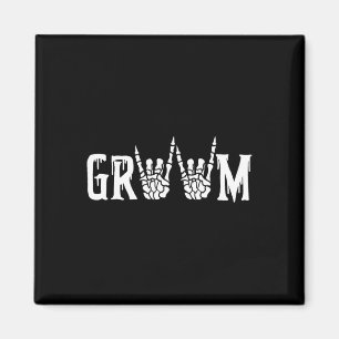 Skeleton Groom Wedding Just Married Spooky Hallowe Magnet