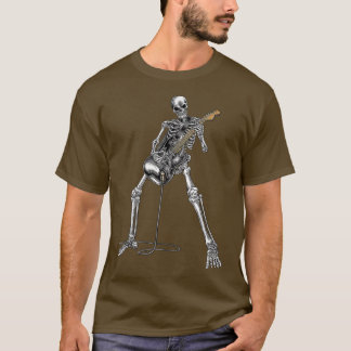 Skeleton Guitar Guy Spooky Funny Halloween Skeleto T-Shirt