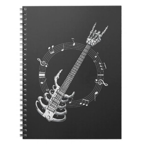 Skeleton Guitar Lover Rock Music Fan Notebook