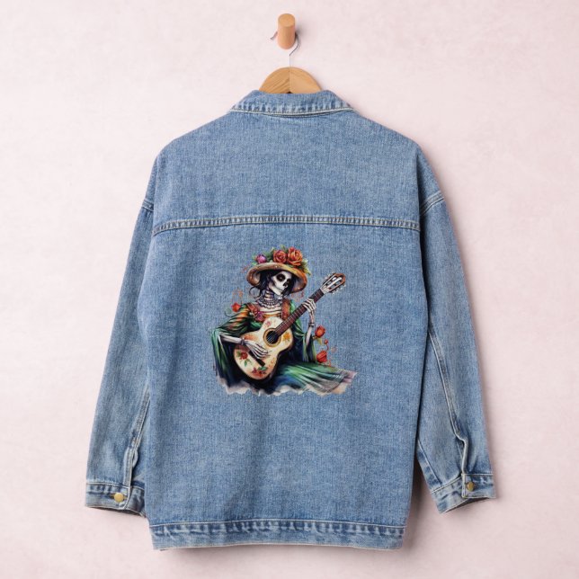 Skeleton Guitar Player Denim Jacket (Hangar)