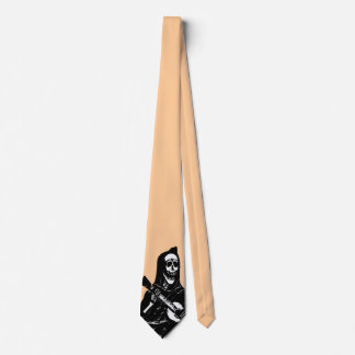 Skeleton Guitar Tan Neck Tie