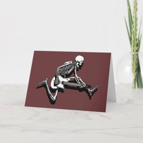 Skeleton Guitarist Jump Card