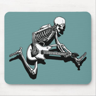 Skeleton Guitarist Jump Mouse Pad