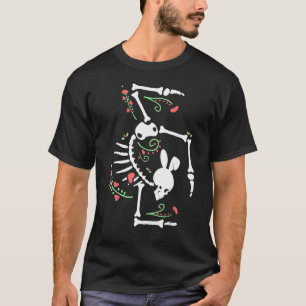Skeleton Gymnast Easter Day Bunny Ears Gymnastics  T-Shirt