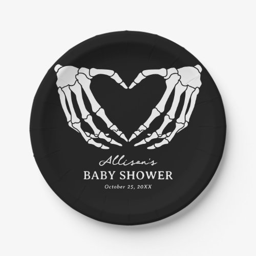 Skeleton Halloween Baby Shower Paper Plates