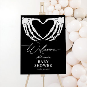 Skeleton Halloween Baby Shower Welcome Sign