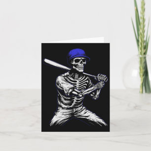 Skeleton Halloween Baseball Player Card