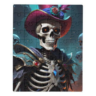 Skeleton, Halloween, Cap, Fantasy, Warrior, Skull Jigsaw Puzzle