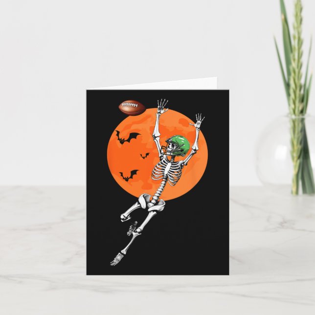 Skeleton Halloween Football Player  Card (Front)