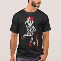 Skeleton Halloween Funny Skeleton Baseball Playing