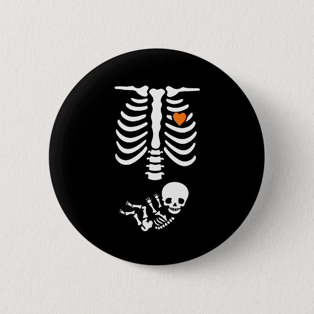 Skeleton Halloween Maternity Funny Pregnancy 2025  Button (Front)