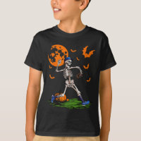 Skeleton Halloween Men Boys Baseball Spooky Season