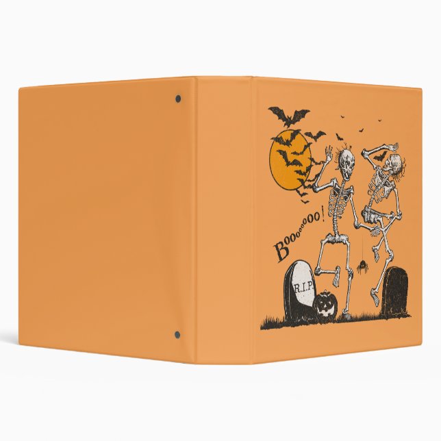 Skeleton Halloween party 3 Ring Binder (Background)