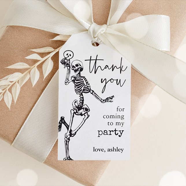 Skeleton Halloween Party Gift Tags (Halloween Gift Tag)