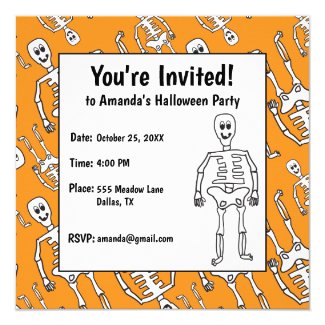Skeleton Halloween Party Invitation
