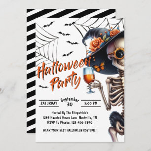 Skeleton Halloween Party  Invitation