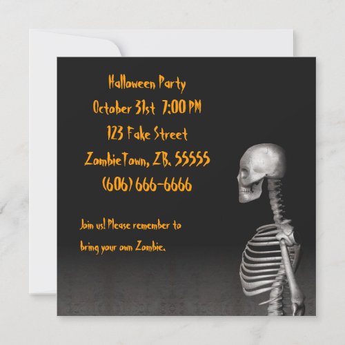 Skeleton - Halloween Party Invitation
