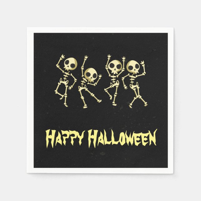 Skeleton Halloween party Napkins (Front)