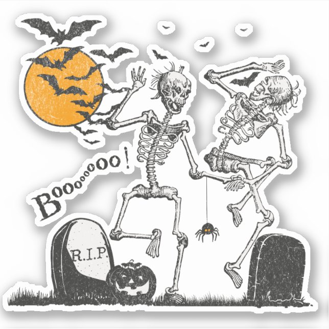 Skeleton Halloween party Sticker (Front)