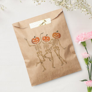 Skeleton Halloween Pumpkin Fall Spooky Season Favor Bag